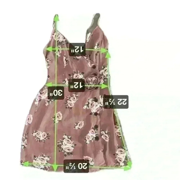 Xhilaration Size Small mauve Cute cabbage arose print, summer dress - Picture 8 of 8